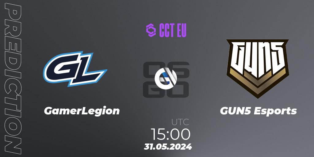 GamerLegion - GUN5 Esports: ennuste. 31.05.2024 at 15:00, Counter-Strike (CS2), CCT Season 2 Europe Series 4
