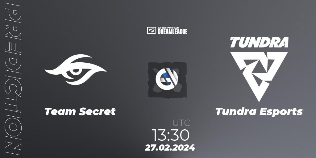 Team Secret - Tundra Esports: ennuste. 27.02.24, Dota 2, DreamLeague Season 22