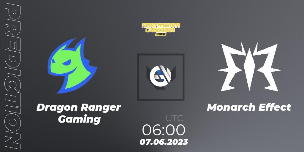 Dragon Ranger Gaming - Monarch Effect: ennuste. 07.06.2023 at 12:00, VALORANT, VALORANT Champions Tour 2023: China Preliminaries