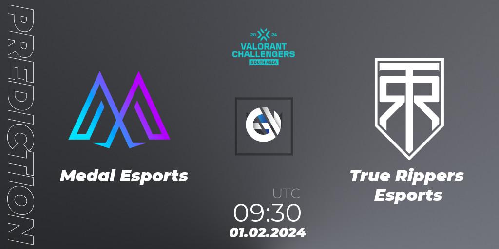 Medal Esports - True Rippers Esports: ennuste. 01.02.2024 at 09:30, VALORANT, VALORANT Challengers 2024: South Asia Split 1 - Cup 1