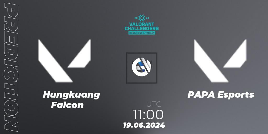 Hungkuang Falcon - PAPA Esports: ennuste. 19.06.2024 at 11:00, VALORANT, VALORANT Challengers Hong Kong and Taiwan 2024: Split 2