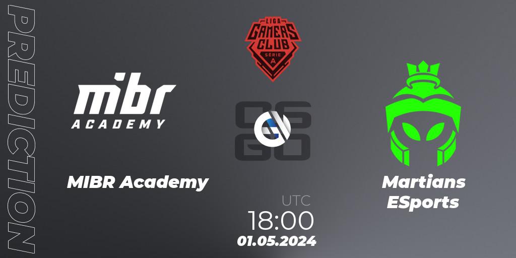 MIBR Academy - Martians ESports: ennuste. 01.05.2024 at 18:00, Counter-Strike (CS2), Gamers Club Liga Série A: April 2024