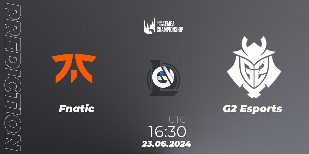 Fnatic - G2 Esports: ennuste. 23.06.2024 at 16:30, LoL, LEC Summer 2024 - Regular Season