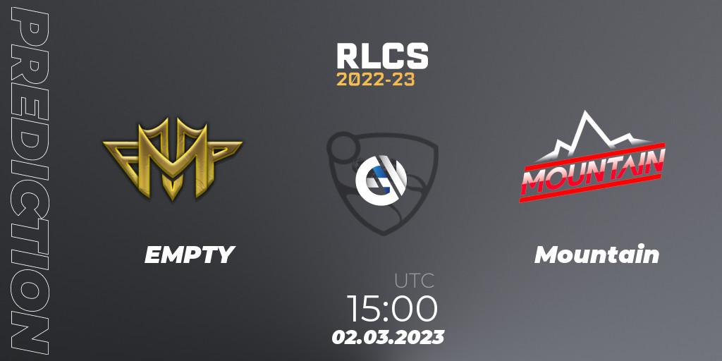 EMPTY - Mountain: ennuste. 02.03.2023 at 15:00, Rocket League, RLCS 2022-23 - Winter: Middle East and North Africa Regional 3 - Winter Invitational