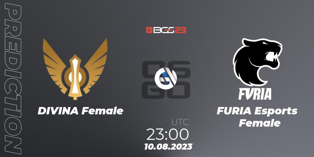 DIVINA Female - FURIA Esports Female: ennuste. 10.08.2023 at 23:00, Counter-Strike (CS2), BGS Esports 2023 Female: Online Stage