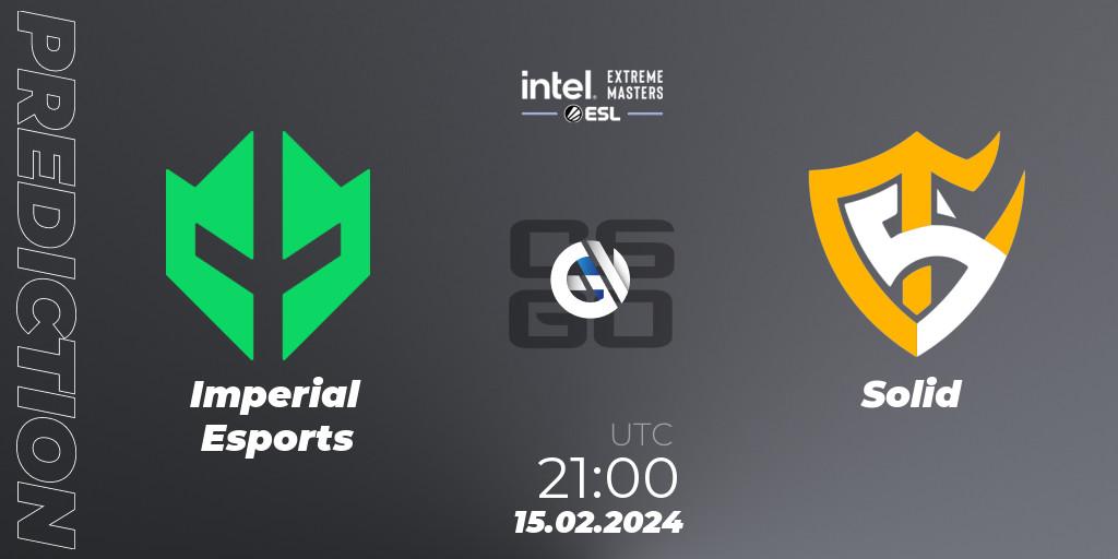 Imperial Esports - Solid: ennuste. 15.02.2024 at 21:10, Counter-Strike (CS2), Intel Extreme Masters Dallas 2024: South American Open Qualifier #1