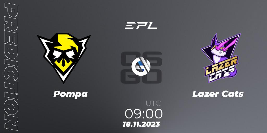 Pompa - Lazer Cats: ennuste. 18.11.2023 at 09:00, Counter-Strike (CS2), European Pro League Season 12: Division 2