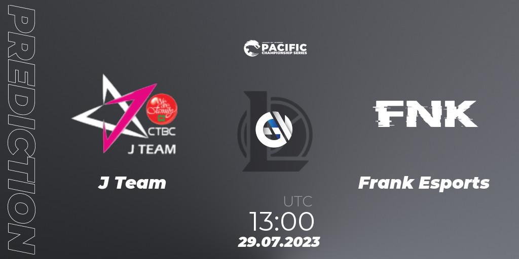 J Team - Frank Esports: ennuste. 29.07.2023 at 13:00, LoL, PACIFIC Championship series Group Stage