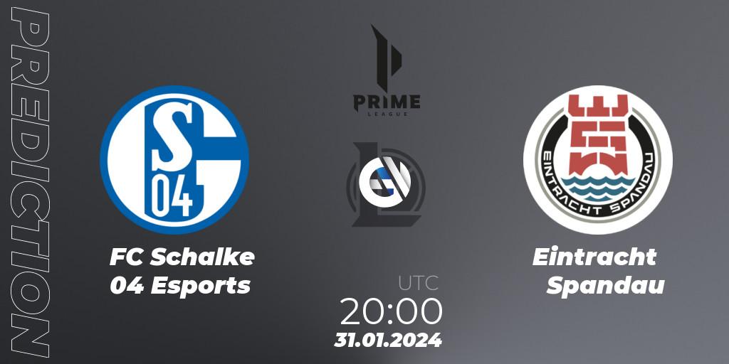 FC Schalke 04 Esports - Eintracht Spandau: ennuste. 31.01.2024 at 20:00, LoL, Prime League Spring 2024 - Group Stage