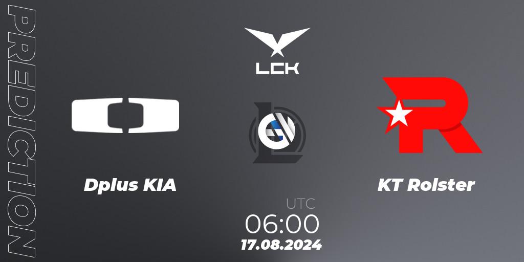 Dplus KIA - KT Rolster: ennuste. 17.08.2024 at 06:00, LoL, LCK Summer 2024 Group Stage