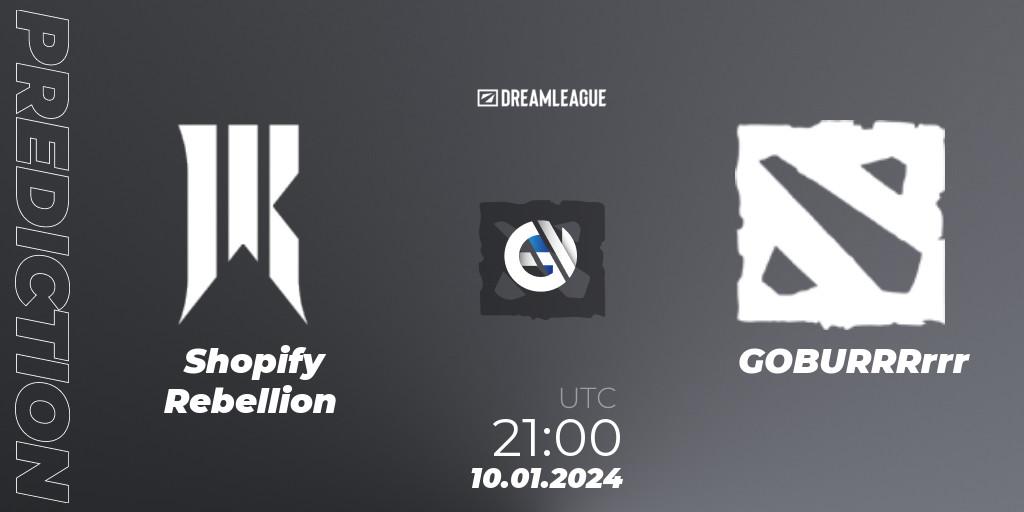 Shopify Rebellion - GOBURRRrrr: ennuste. 10.01.2024 at 21:29, Dota 2, DreamLeague Season 22: North America Open Qualifier #1