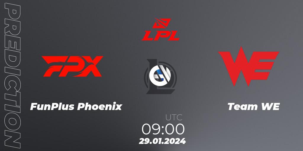 FunPlus Phoenix - Team WE: ennuste. 29.01.2024 at 09:00, LoL, LPL Spring 2024 - Group Stage