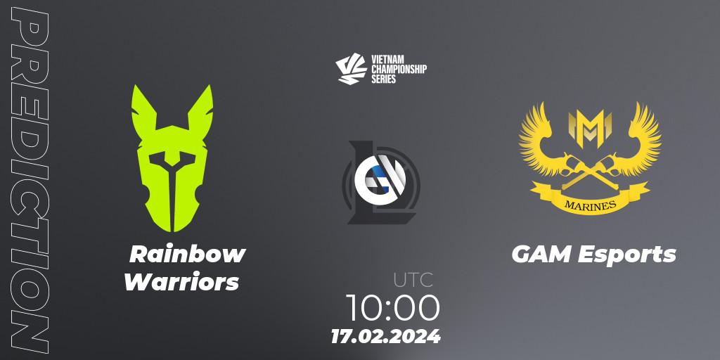 Rainbow Warriors - GAM Esports: ennuste. 17.02.24, LoL, VCS Dawn 2024 - Group Stage