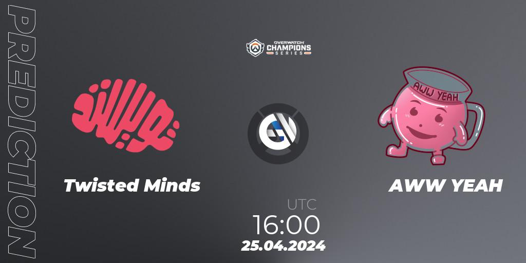 Twisted Minds - AWW YEAH: ennuste. 25.04.2024 at 16:00, Overwatch, Overwatch Champions Series 2024 - EMEA Stage 2 Main Event