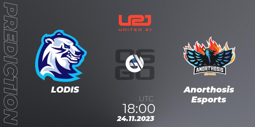 LODIS - Anorthosis Esports: ennuste. 24.11.23, CS2 (CS:GO), United21 Season 8: Division 2