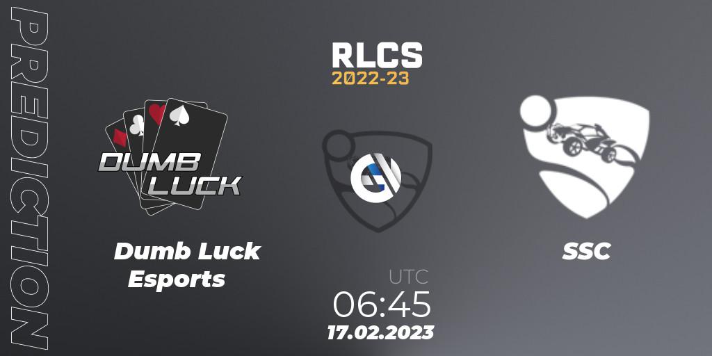 Dumb Luck Esports - SSC: ennuste. 17.02.2023 at 06:45, Rocket League, RLCS 2022-23 - Winter: Oceania Regional 2 - Winter Cup