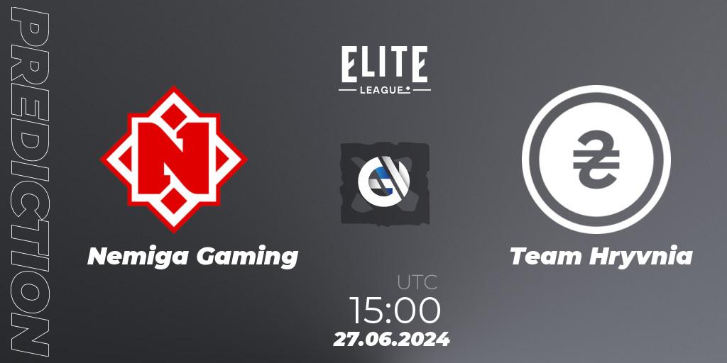Nemiga Gaming - Team Hryvnia: ennuste. 27.06.2024 at 15:00, Dota 2, Elite League Season 2: Eastern Europe Closed Qualifier