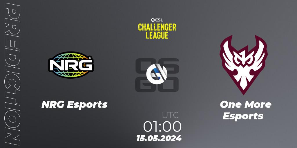 NRG Esports - One More Esports: ennuste. 15.05.2024 at 01:00, Counter-Strike (CS2), ESL Challenger League Season 47: North America