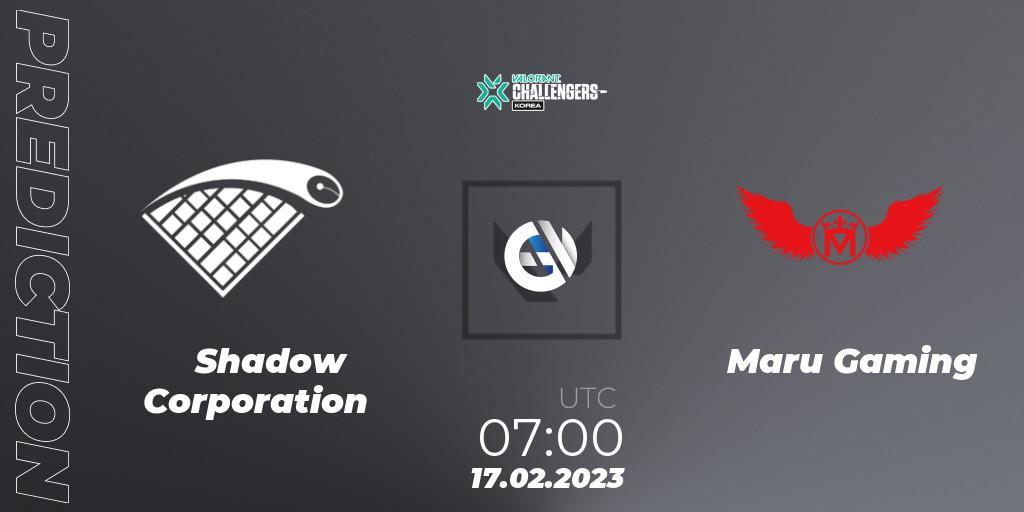 Shadow Corporation - Maru Gaming: ennuste. 17.02.2023 at 07:00, VALORANT, VALORANT Challengers 2023: Korea Split 1