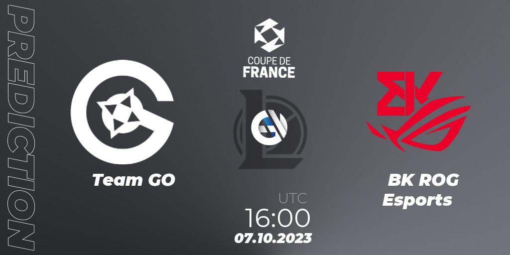 Team GO - BK ROG Esports: ennuste. 07.10.23, LoL, Coupe de France 2023