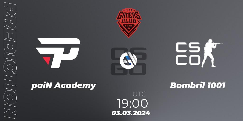 paiN Academy - Bombril 1001: ennuste. 03.03.2024 at 19:00, Counter-Strike (CS2), Gamers Club Liga Série A: February 2024