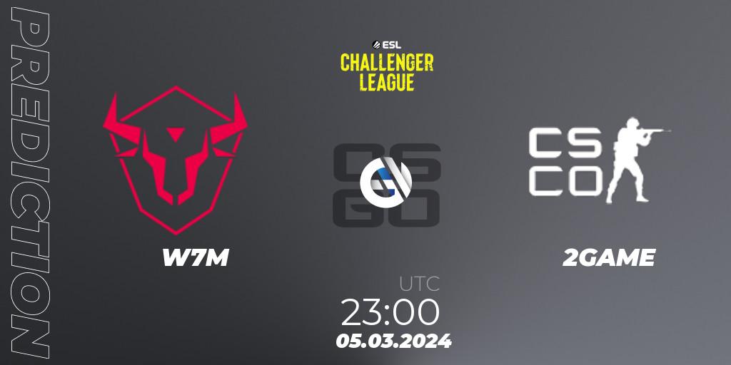 W7M - 2GAME: ennuste. 05.03.2024 at 23:00, Counter-Strike (CS2), ESL Challenger League Season 47: South America