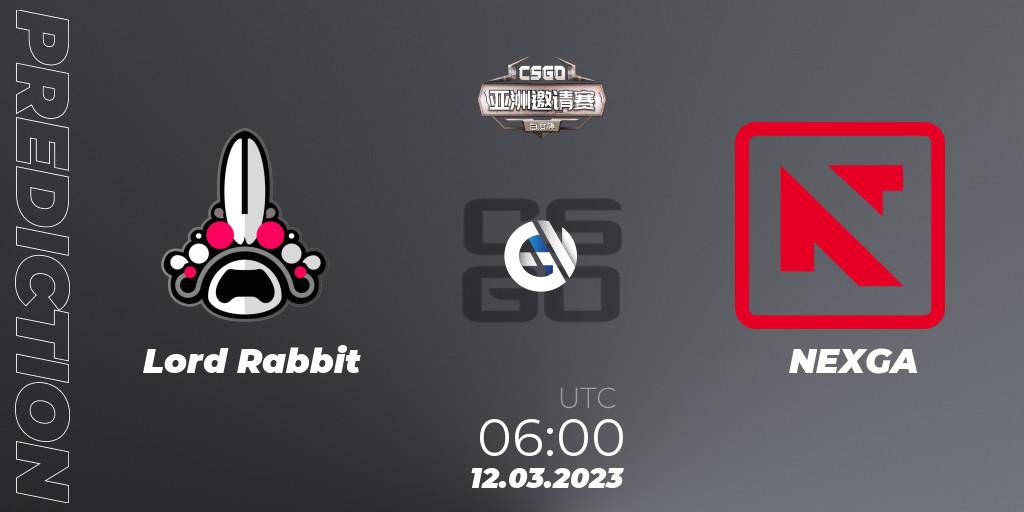 Lord Rabbit - NEXGA: ennuste. 12.03.23, CS2 (CS:GO), Baidu Cup Invitational #2