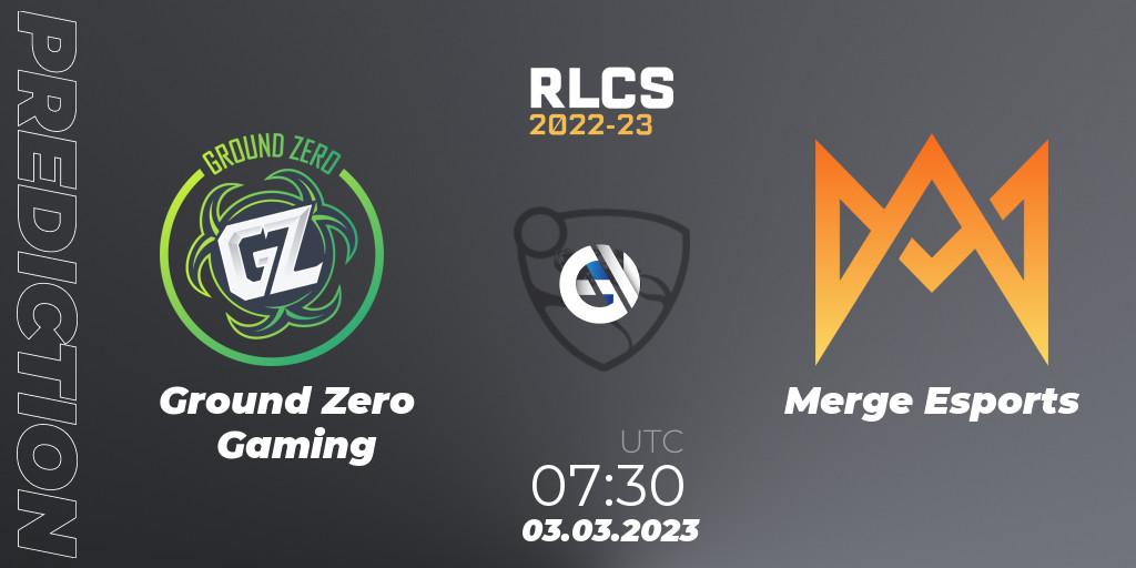 Ground Zero Gaming - Merge Esports: ennuste. 03.03.2023 at 07:30, Rocket League, RLCS 2022-23 - Winter: Oceania Regional 3 - Winter Invitational