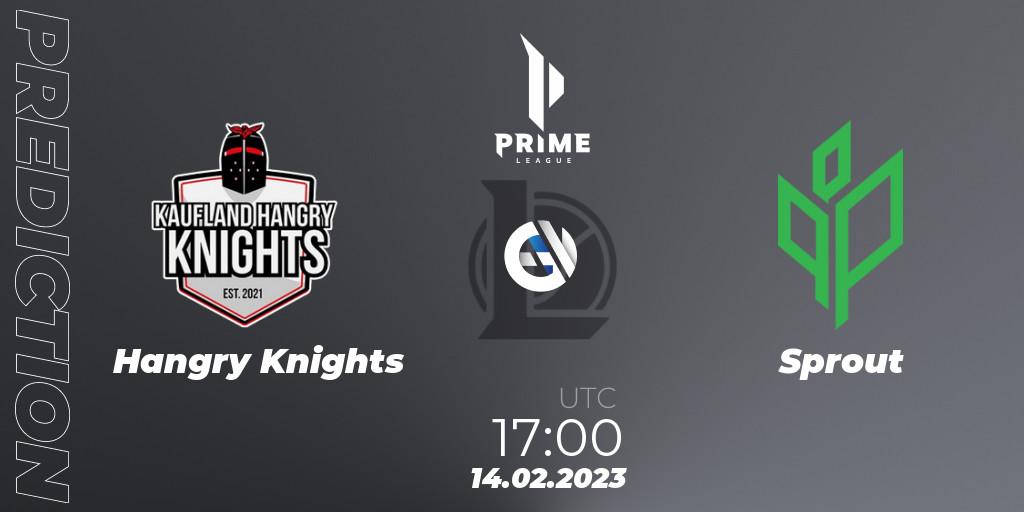 Hangry Knights - Sprout: ennuste. 14.02.2023 at 17:00, LoL, Prime League 2nd Division Spring 2023 - Group Stage