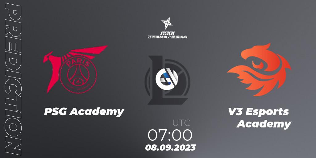 PSG Academy - V3 Esports Academy: ennuste. 08.09.2023 at 07:00, LoL, Asia Star Challengers Invitational 2023