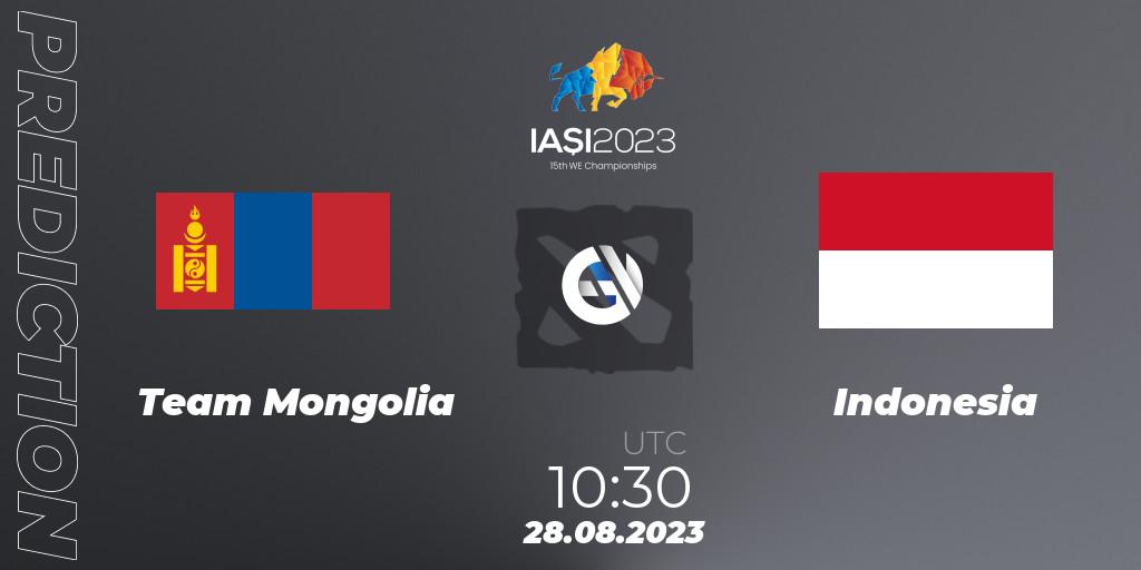 Team Mongolia - Indonesia: ennuste. 28.08.2023 at 13:09, Dota 2, IESF World Championship 2023