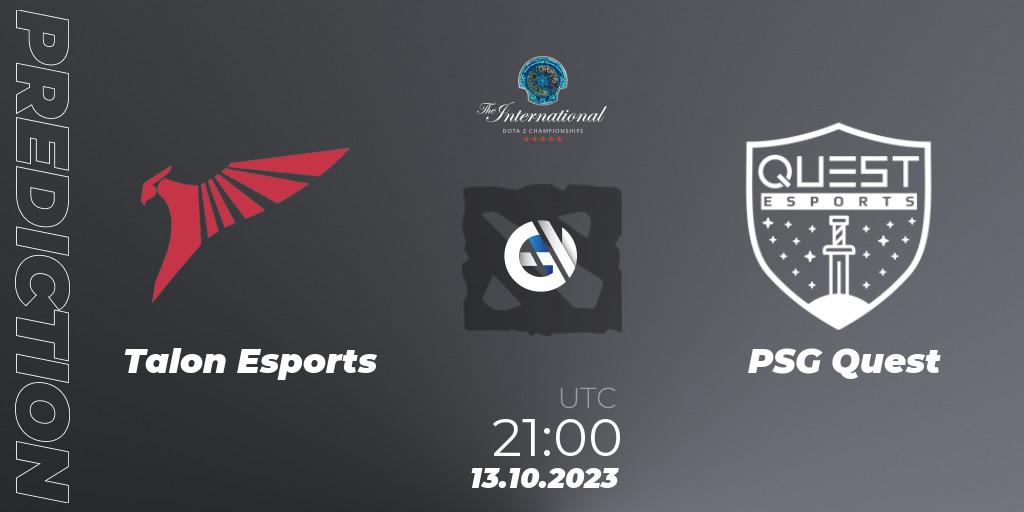 Talon Esports - PSG Quest: ennuste. 13.10.23, Dota 2, The International 2023 - Group Stage