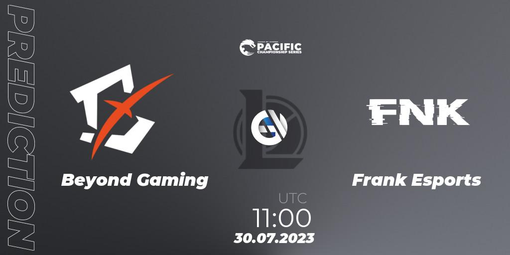 Beyond Gaming - Frank Esports: ennuste. 30.07.2023 at 11:00, LoL, PACIFIC Championship series Group Stage