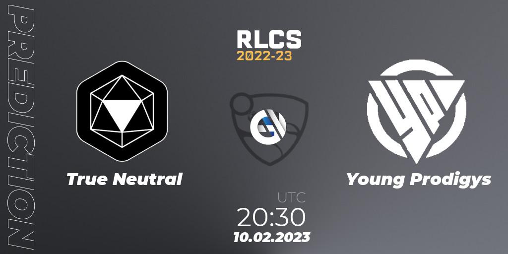 True Neutral - Young Prodigys: ennuste. 10.02.2023 at 20:30, Rocket League, RLCS 2022-23 - Winter: South America Regional 2 - Winter Cup