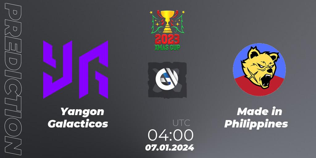 Yangon Galacticos - Made in Philippines: ennuste. 07.01.2024 at 04:05, Dota 2, Xmas Cup 2023