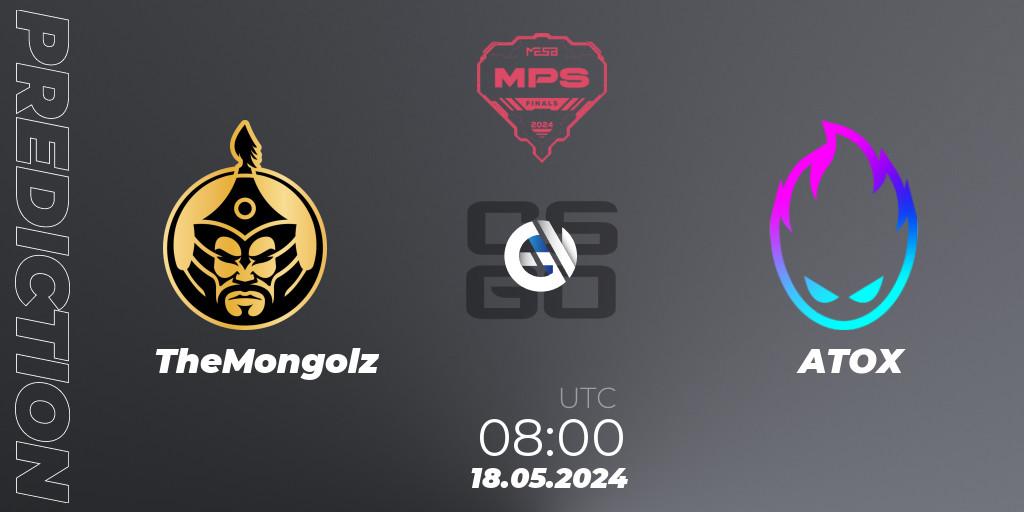 TheMongolz - ATOX: ennuste. 18.05.2024 at 08:00, Counter-Strike (CS2), MESA Pro Series: Finals 2024