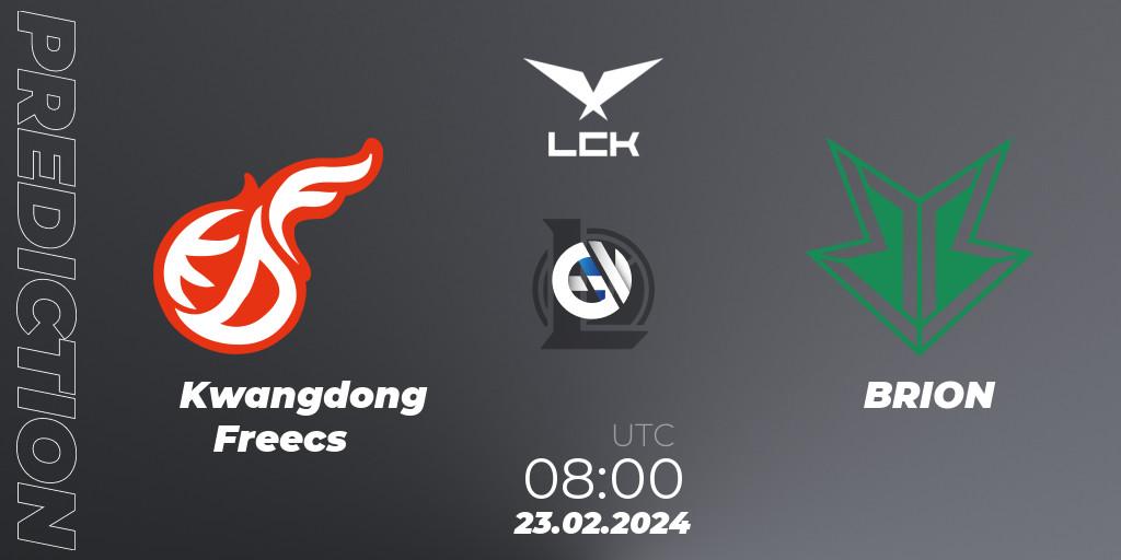 Kwangdong Freecs - BRION: ennuste. 23.02.24, LoL, LCK Spring 2024 - Group Stage