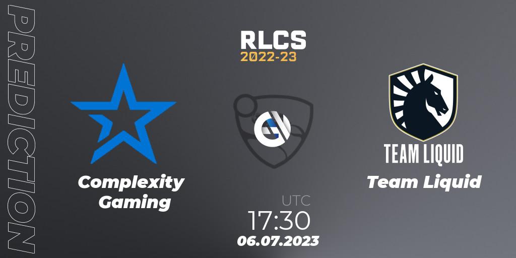 Complexity Gaming - Team Liquid: ennuste. 06.07.2023 at 18:00, Rocket League, RLCS 2022-23 Spring Major