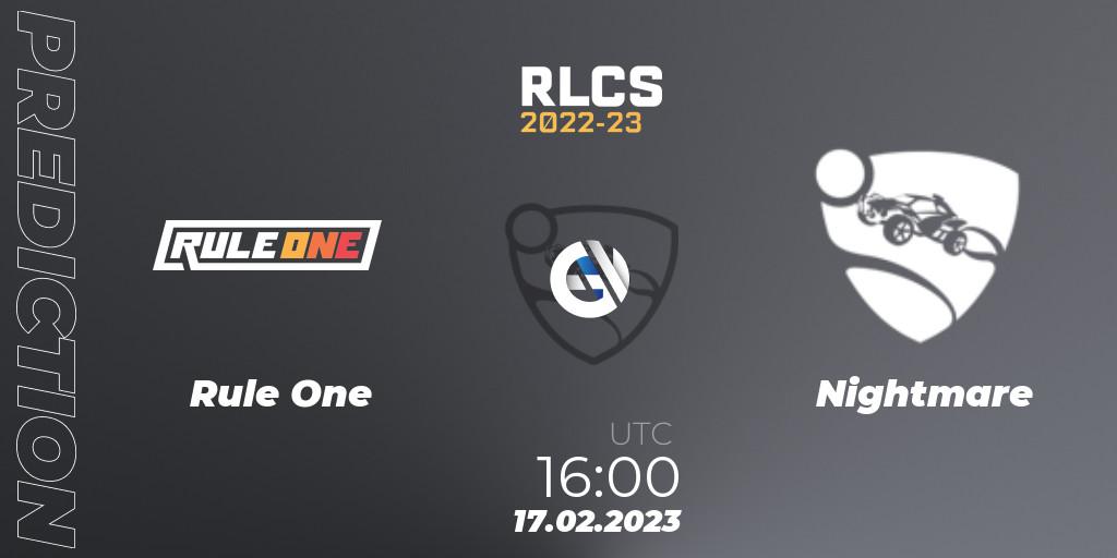 Rule One - Nightmare: ennuste. 17.02.23, Rocket League, RLCS 2022-23 - Winter: Middle East and North Africa Regional 2 - Winter Cup