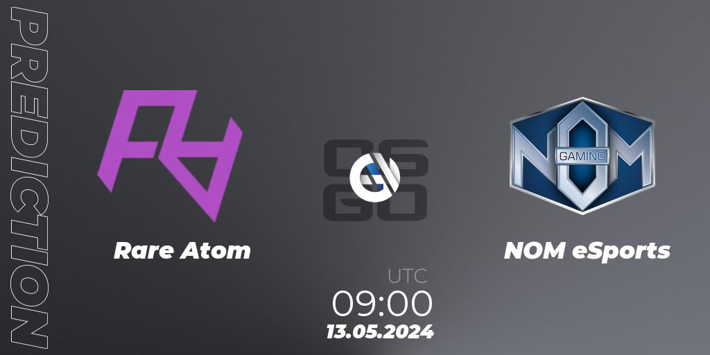 Rare Atom - NOM eSports: ennuste. 13.05.2024 at 09:00, Counter-Strike (CS2), CCT Season 2 Europe Series 4 Closed Qualifier