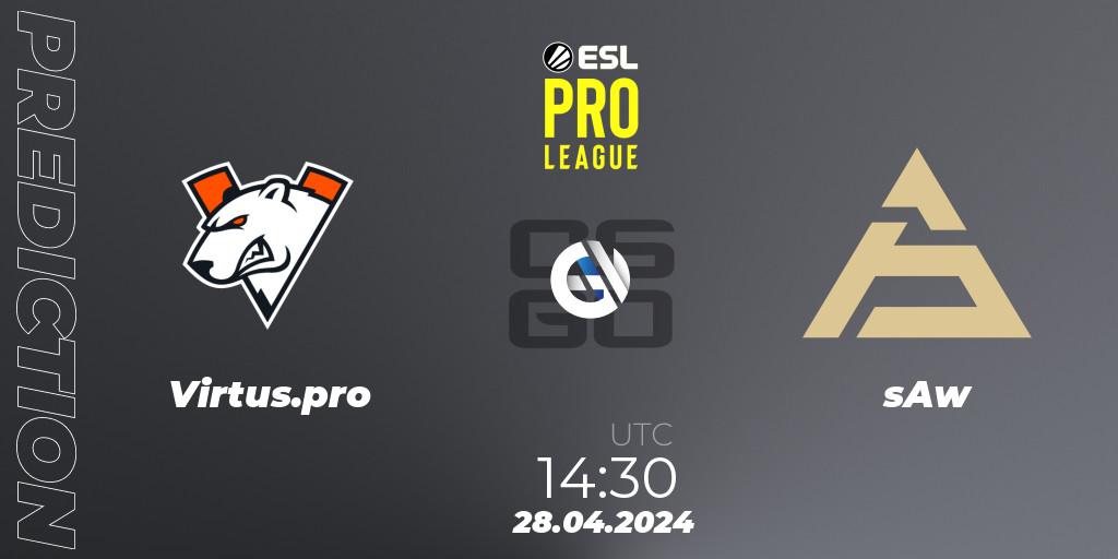 Virtus.pro - sAw: ennuste. 28.04.2024 at 14:30, Counter-Strike (CS2), ESL Pro League Season 19