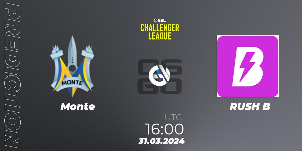 Monte - RUSH B: ennuste. 31.03.24, CS2 (CS:GO), ESL Challenger League Season 47: Europe