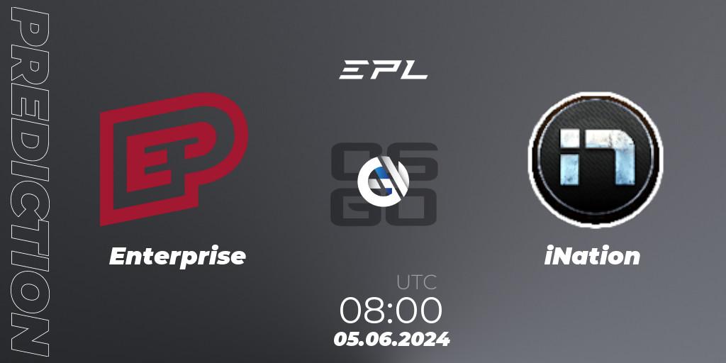Enterprise - ex-iNation: ennuste. 05.06.2024 at 14:00, Counter-Strike (CS2), European Pro League Season 16