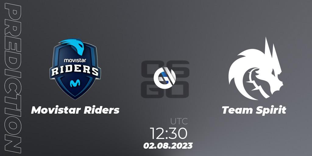 Movistar Riders - Team Spirit: ennuste. 02.08.2023 at 12:30, Counter-Strike (CS2), CCT 2023 Online Finals 2