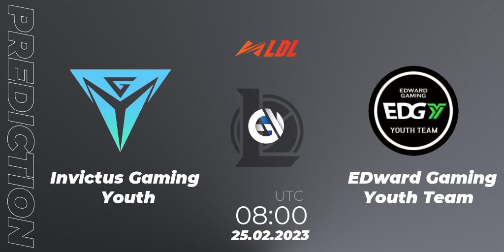 Invictus Gaming Youth - EDward Gaming Youth Team: ennuste. 25.02.2023 at 09:00, LoL, LDL 2023 - Regular Season