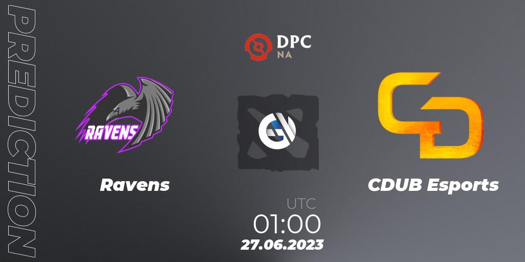 Ravens - CDUB Esports: ennuste. 27.06.23, Dota 2, DPC 2023 Tour 3: NA Division II (Lower)