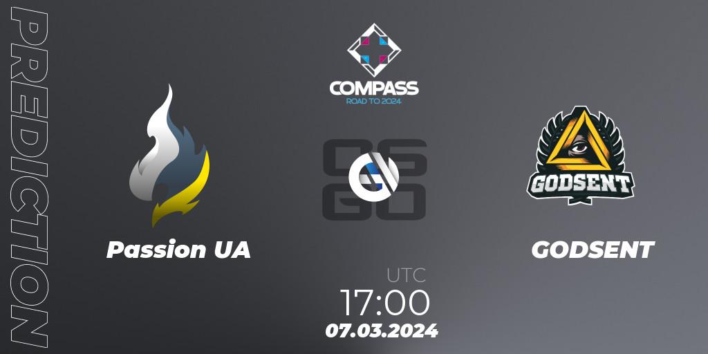 Passion UA - GODSENT: ennuste. 07.03.24, CS2 (CS:GO), YaLLa Compass Spring 2024 Contenders