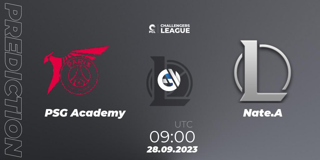 PSG Academy - Nate.A: ennuste. 28.09.2023 at 09:00, LoL, PCL 2023 - Playoffs