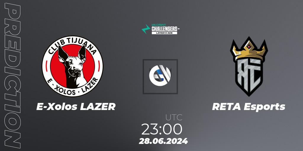 E-Xolos LAZER - RETA Esports: ennuste. 28.06.2024 at 23:00, VALORANT, VALORANT Challengers 2024 LAN: Split 2