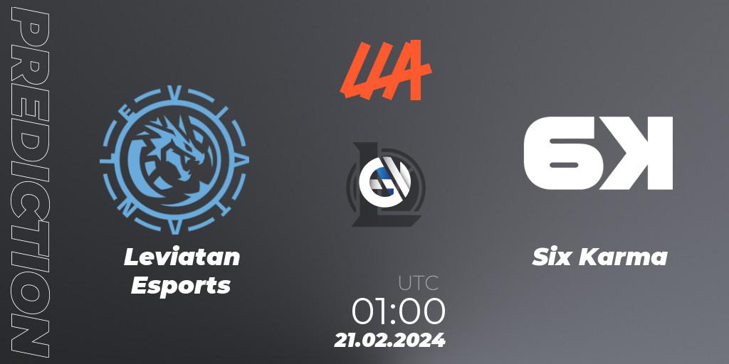 Leviatan Esports - Six Karma: ennuste. 21.02.24, LoL, LLA 2024 Opening Group Stage